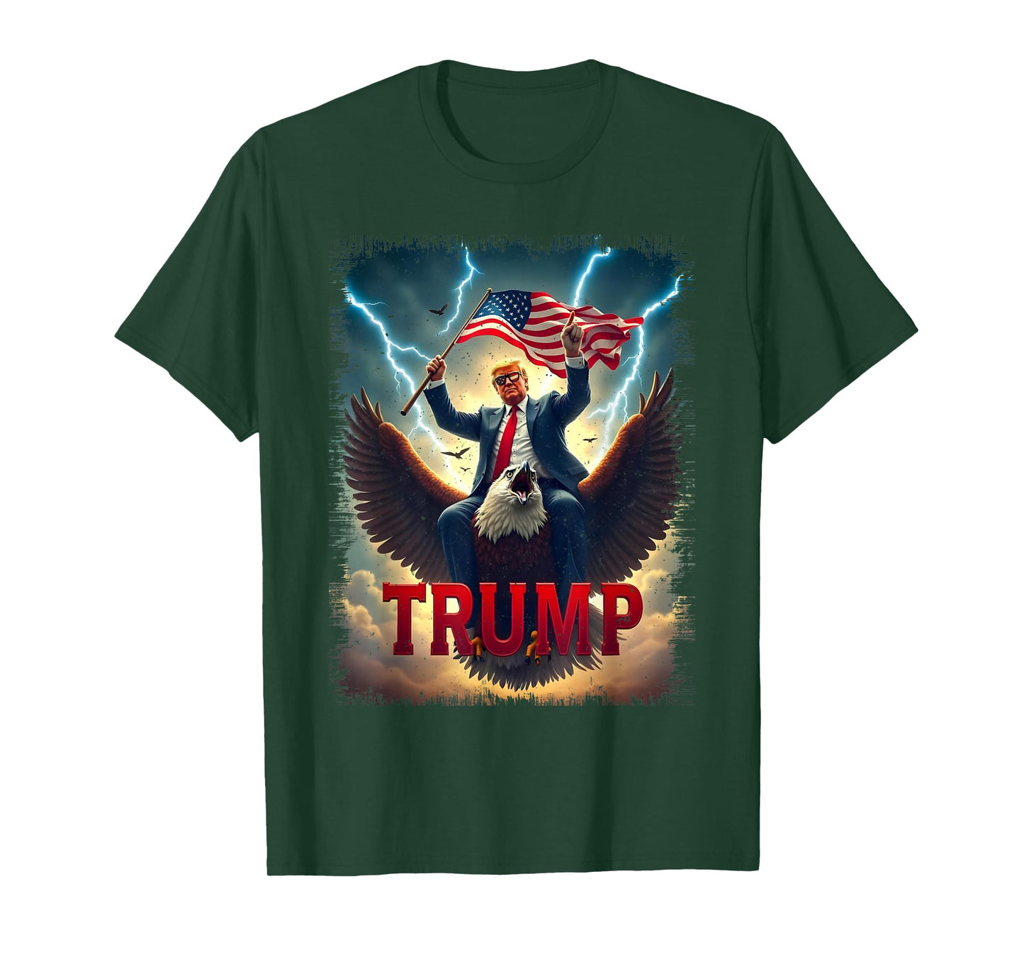Vintage President Trump Riding an Eagle. Patriotic Political T-Shirt