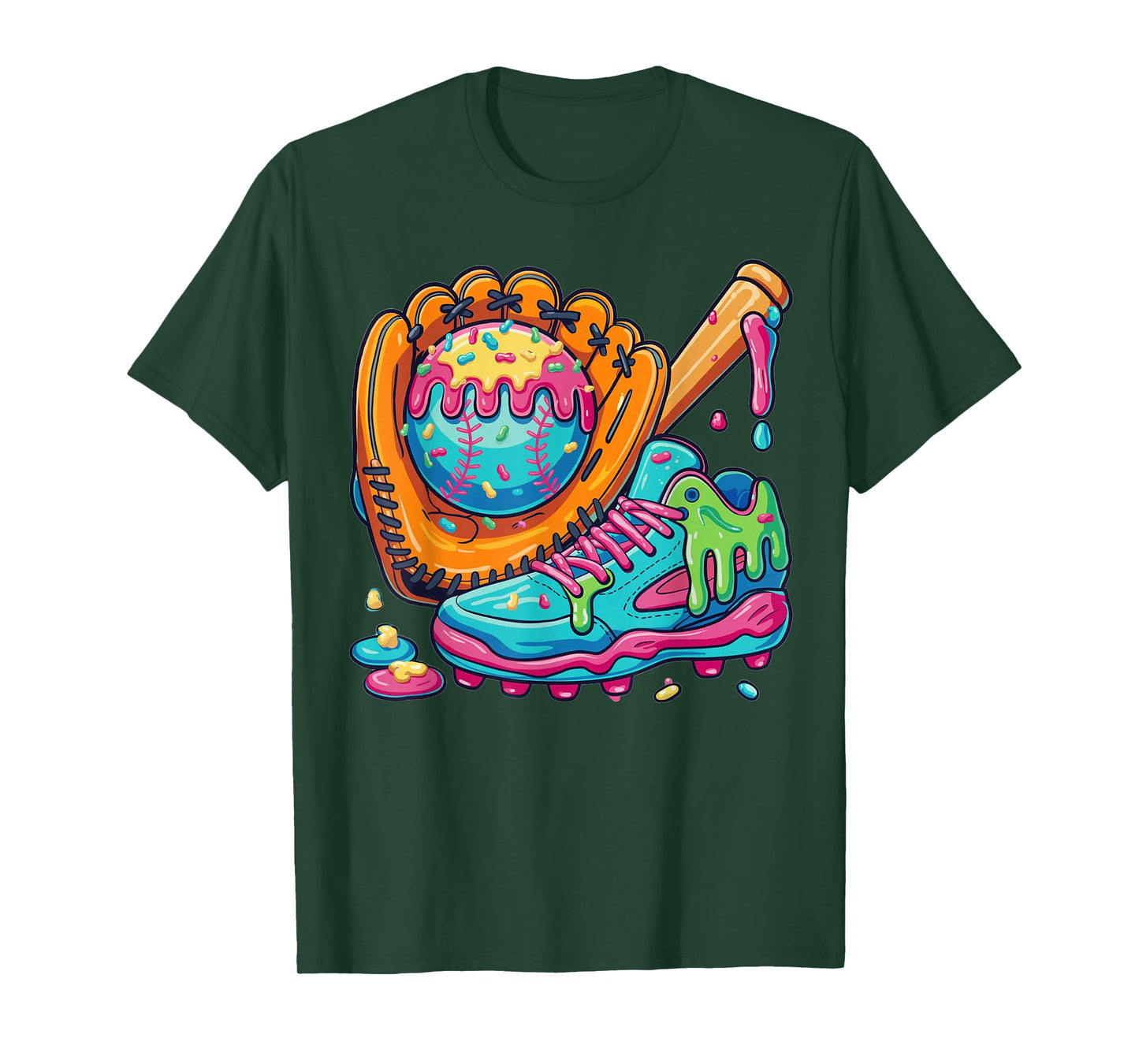Ice Cream Drip Baseball Stuff Baseball Drip For Boys Youth T-Shirt