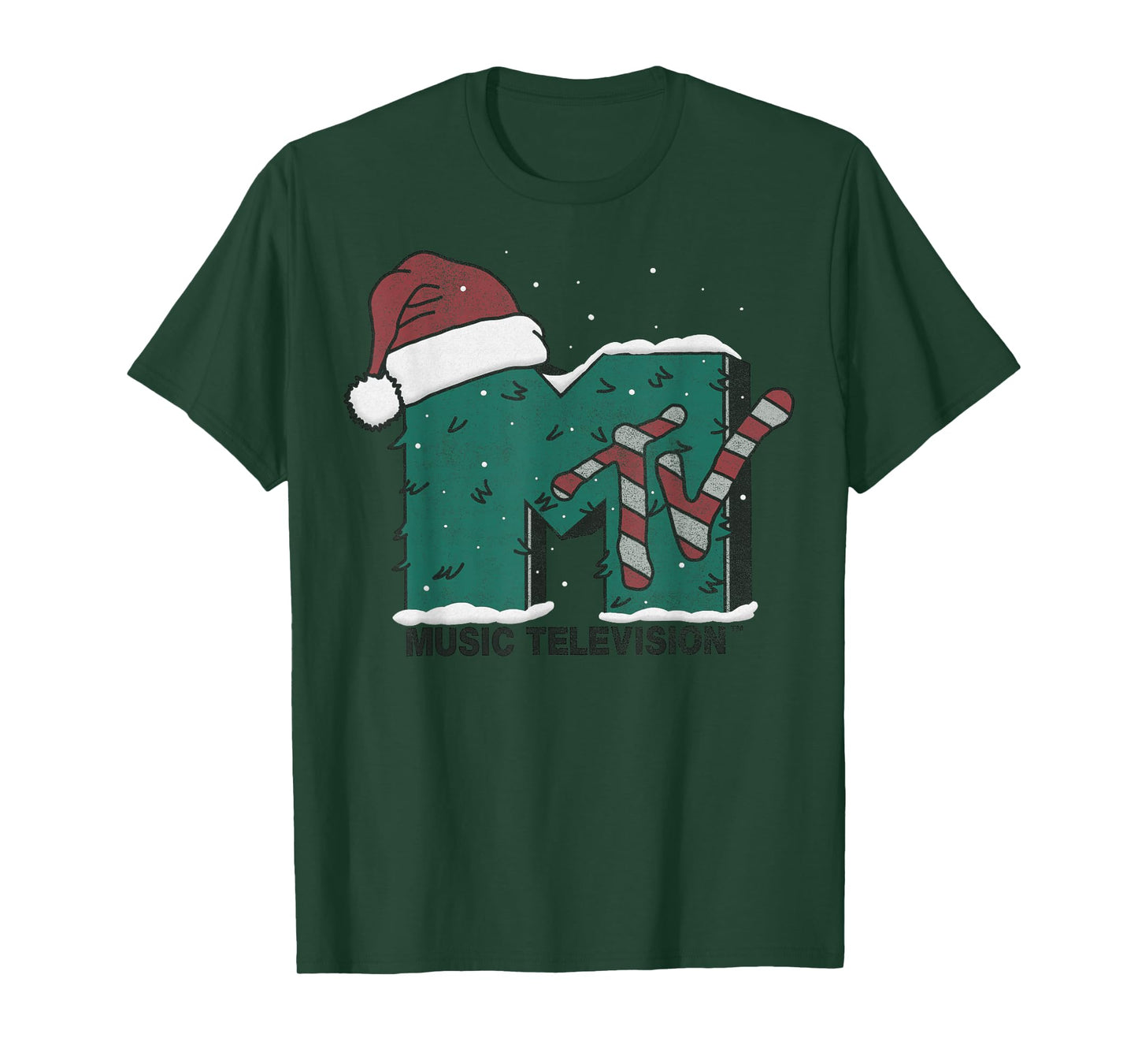 MTV Music Television Candy Cane Christmas T-Shirt
