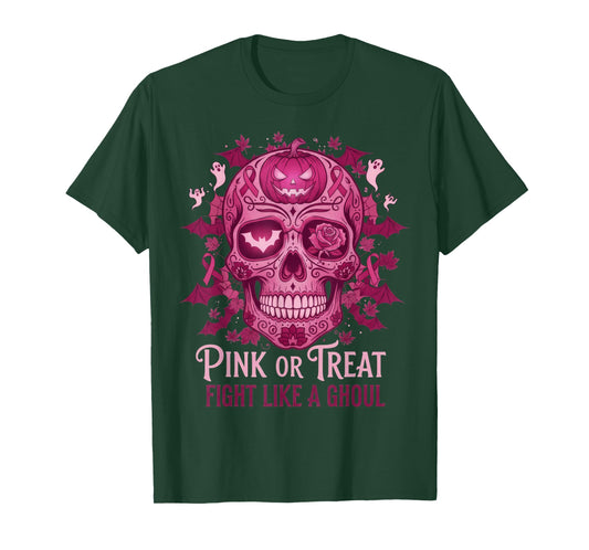 October Pink, Halloween Breast Cancer Awareness Ribbon T-Shirt