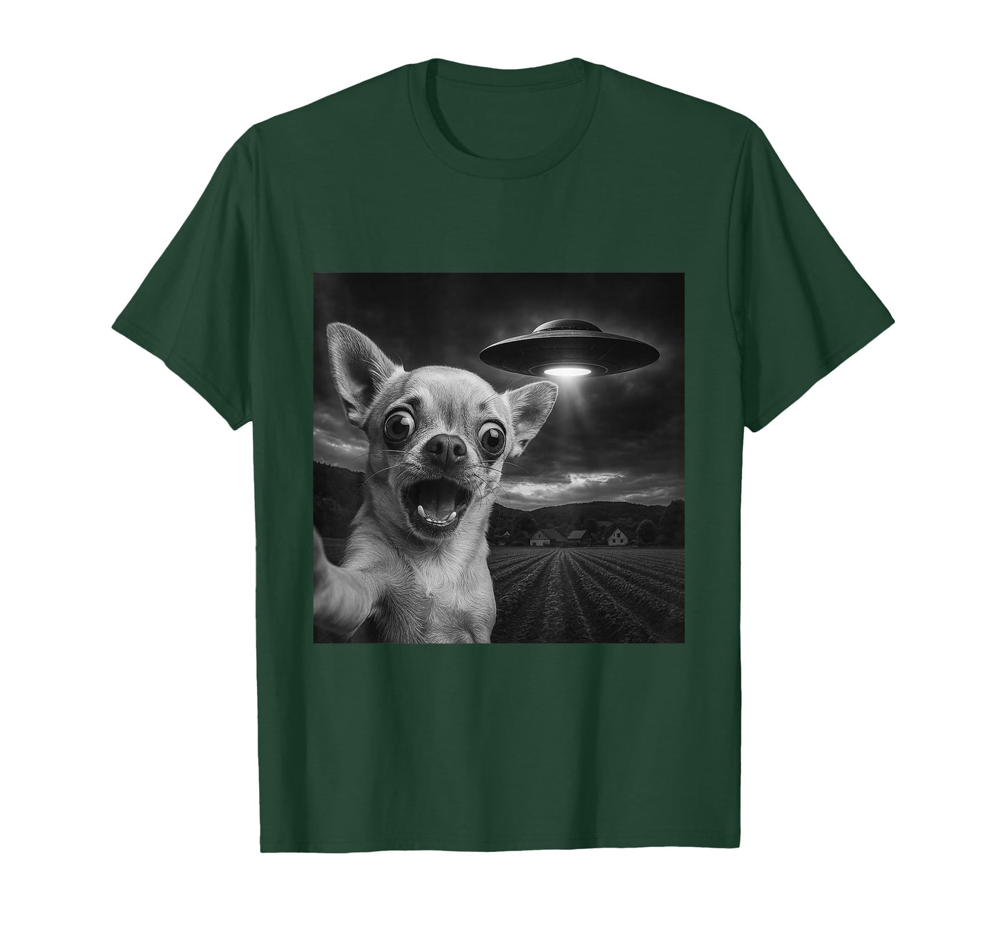 Chihuahua UFO Encounters Selfie T-Shirt