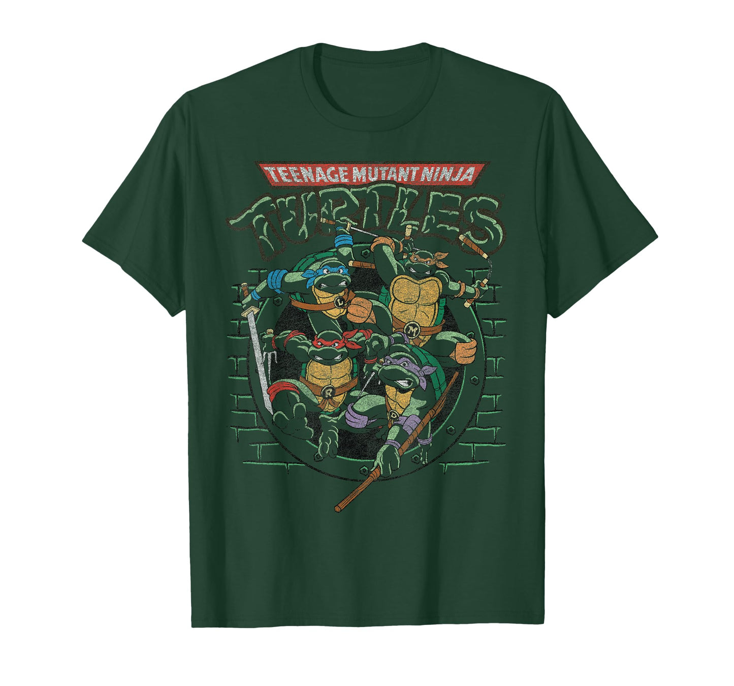 TMNT Ninja Turtles Action Shot All Characters T-Shirt