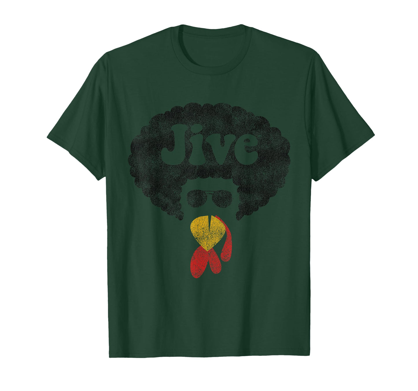 Funny Thanksgiving Jive Gift Vintage Distressed Turkey Face T-Shirt