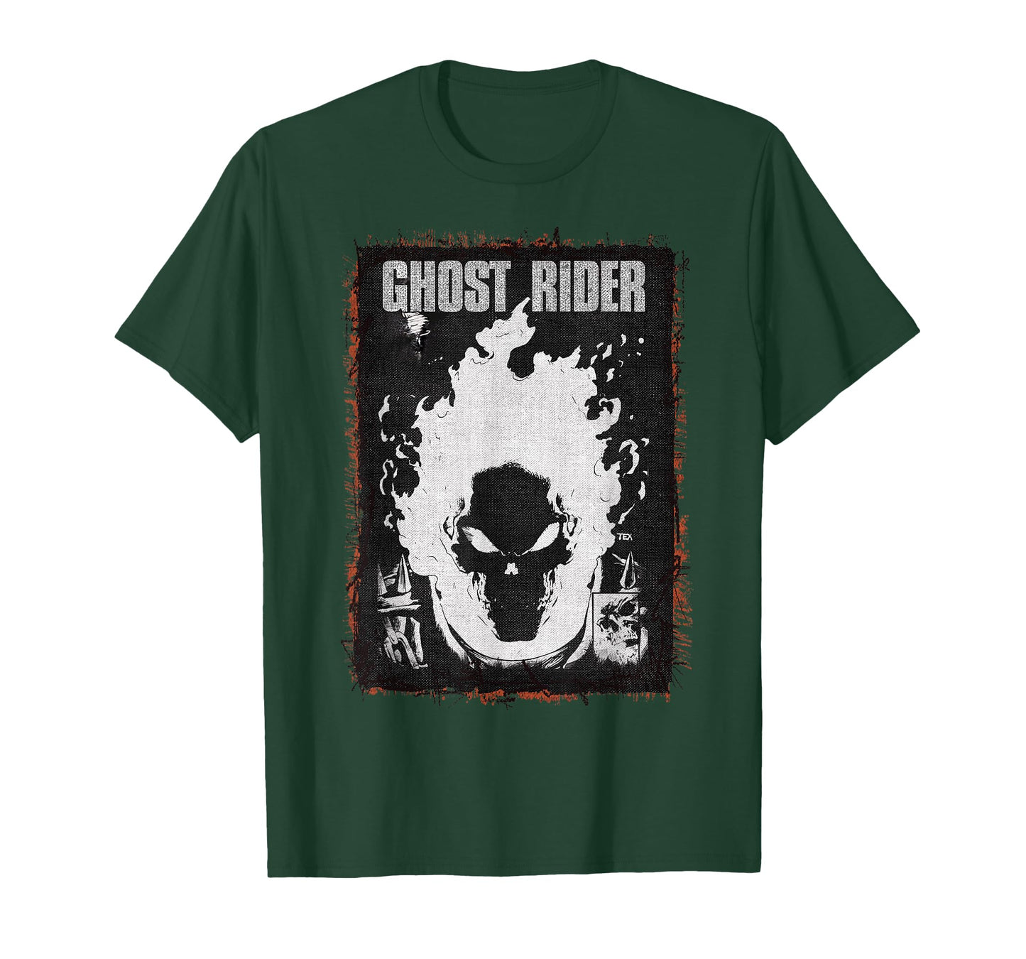 Marvel Ghost Rider Dark Distressed Poster T-Shirt