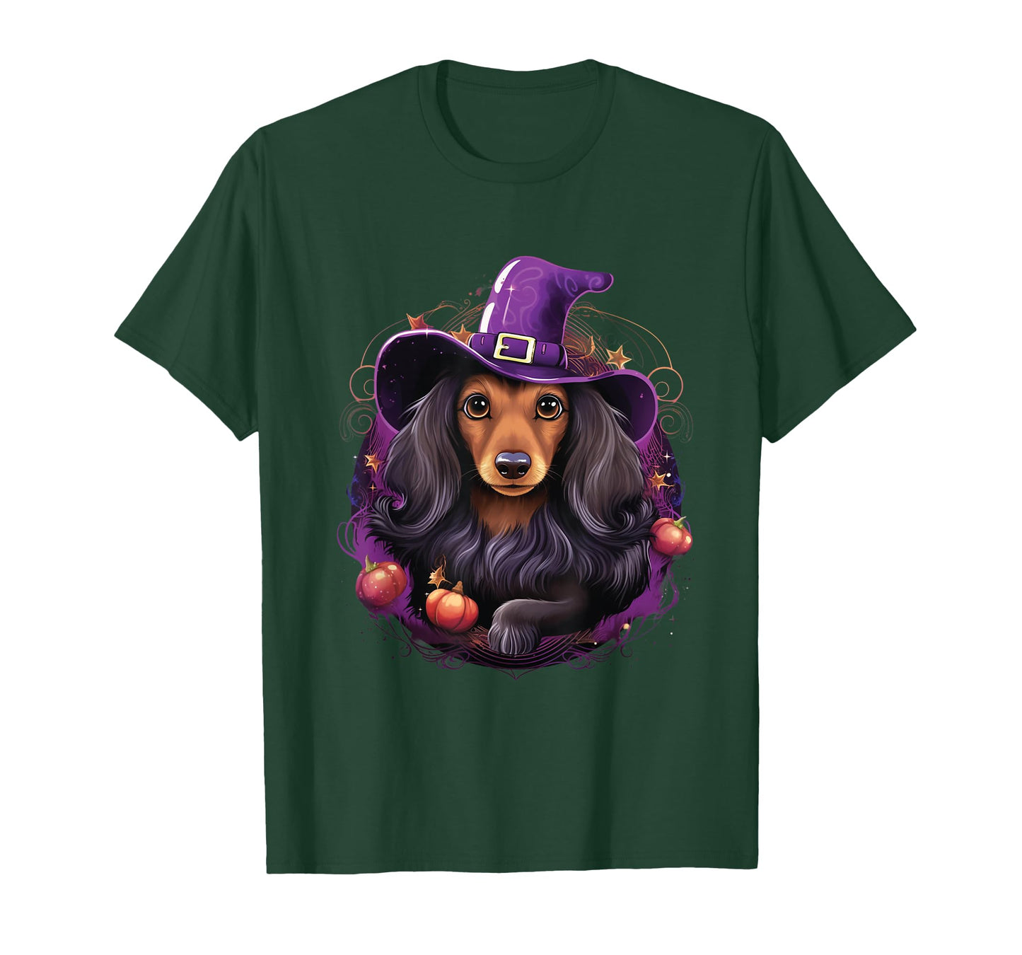 Cute Witch Funny Dachshund Halloween Costume Dog Lover T-Shirt for Men Women Kids