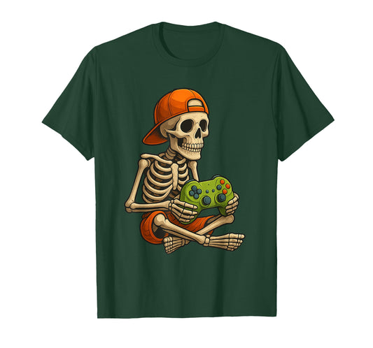 Gamer Halloween – Video Game Skeleton with Controller T-Shirt