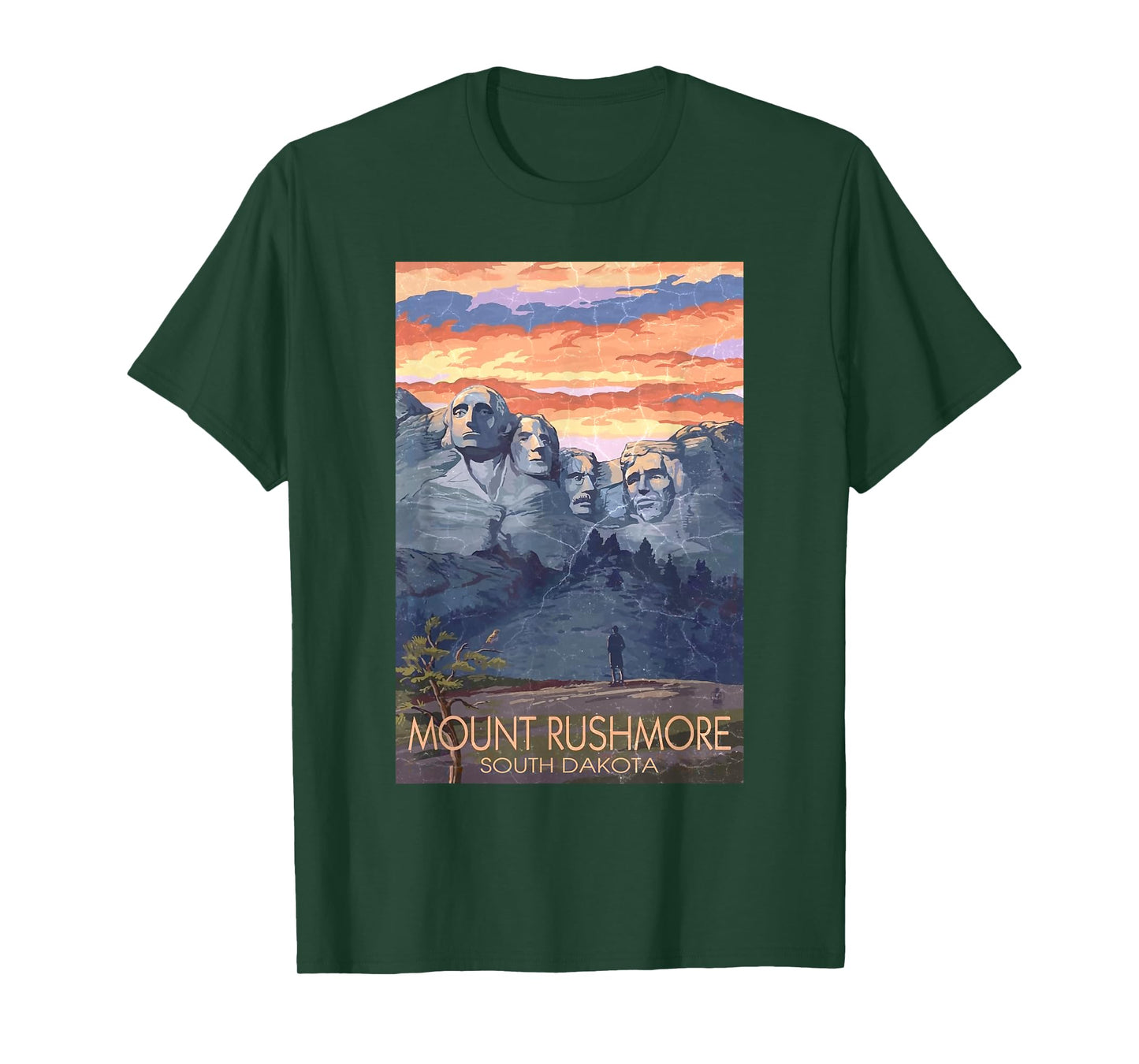 Vintage Mount Rushmore North Dakota Large Graphic T-Shirt