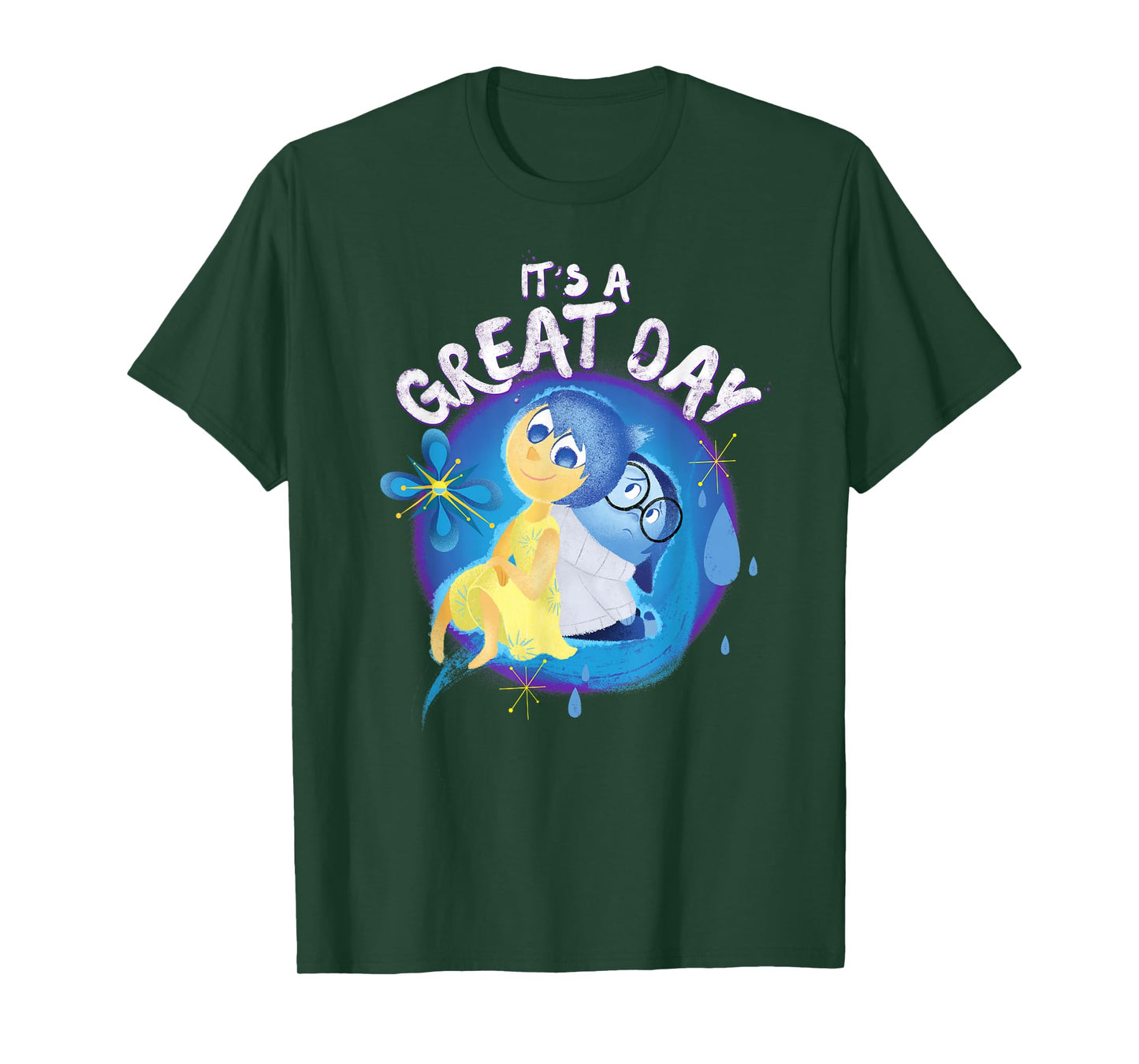 Disney Pixar Inside Out Great Day Joy & Sadness Portrait T-Shirt