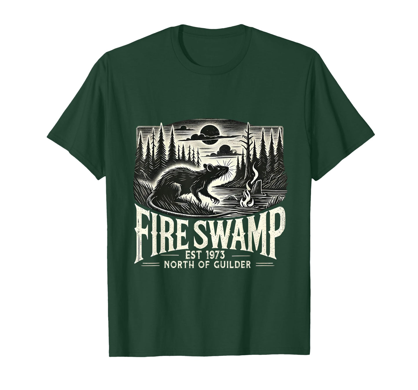 Fantasy Fire Swamp Adventure Retro Wilderness T-Shirt