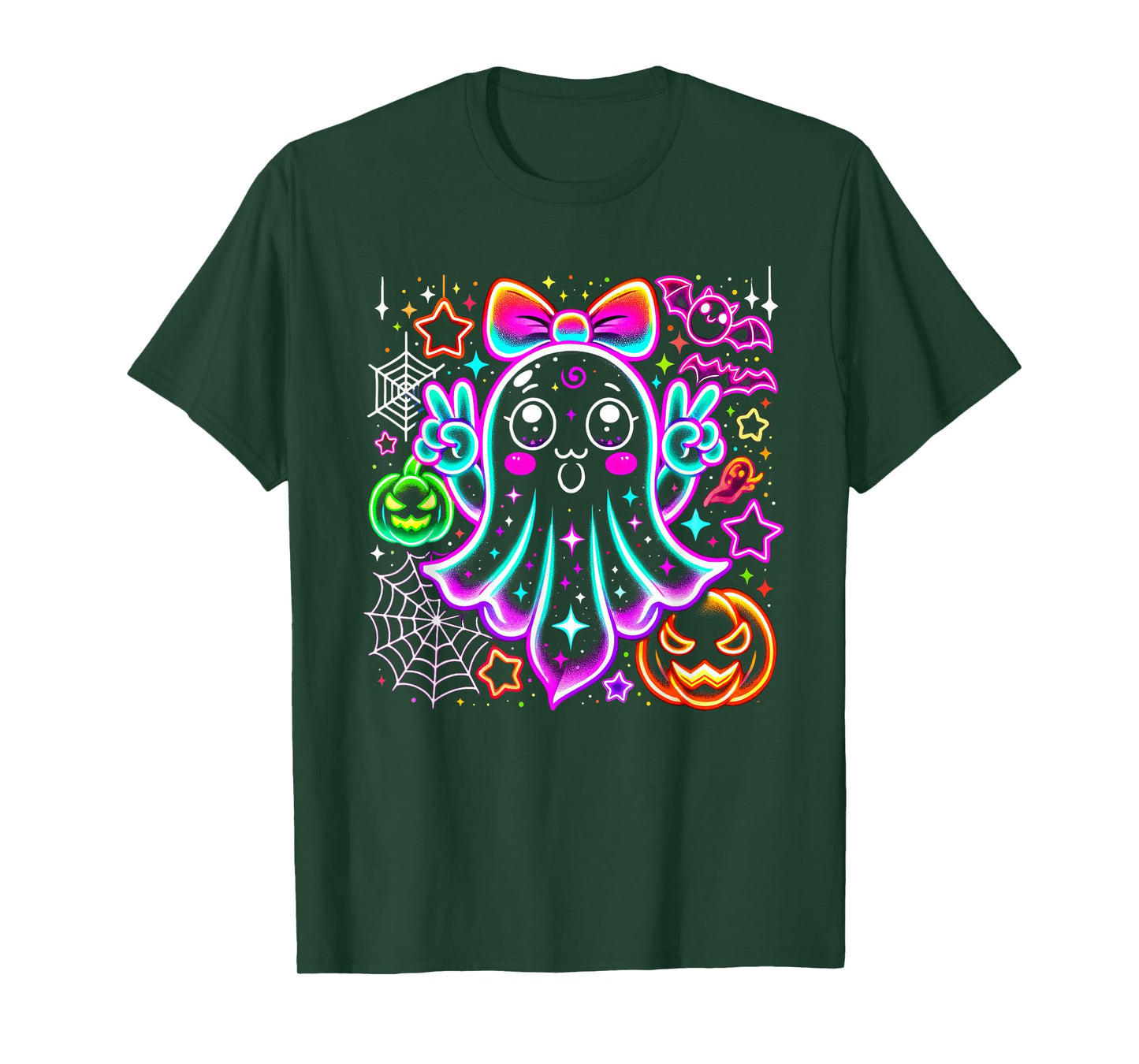 Cute Ghost Halloween Spooky Season Pumpkin T-Shirt