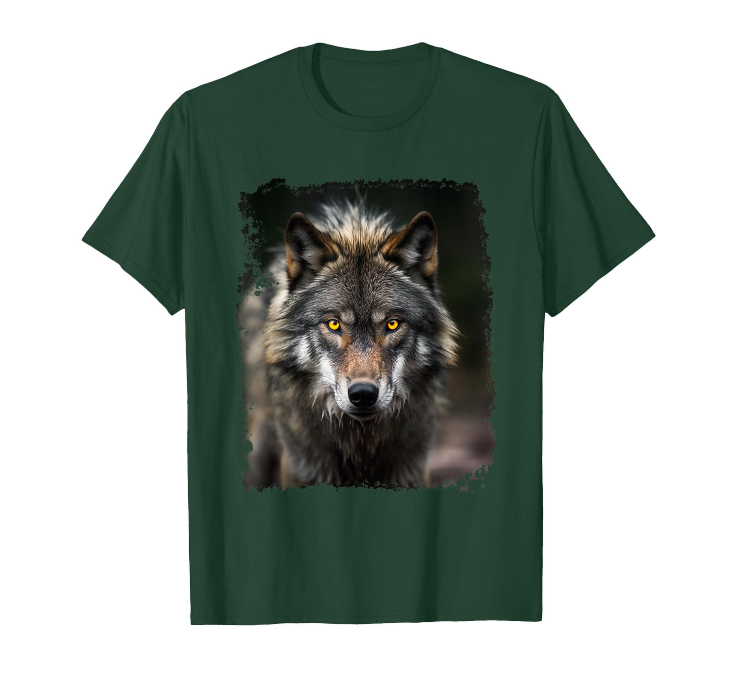 Noah&Friends Unisex Vintage Wolf T-Shirt, Black, Small, Short Sleeve
