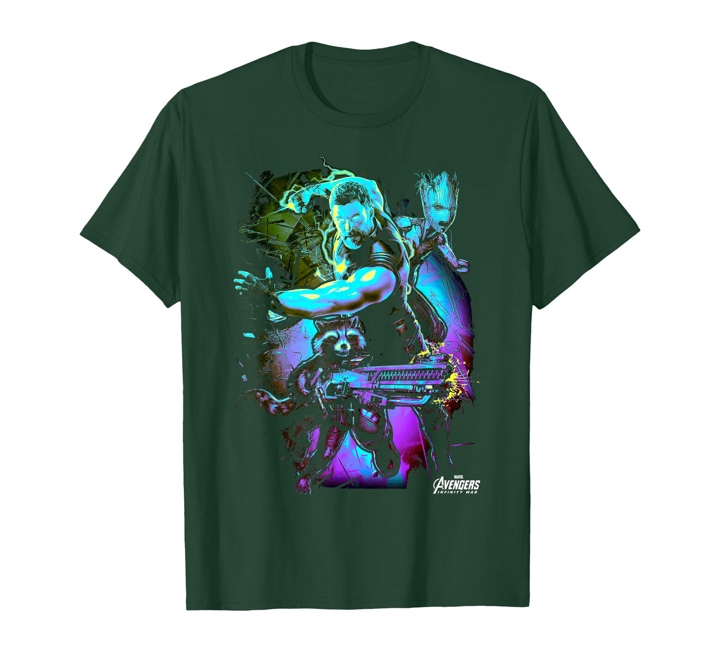 Marvel Infinity War Thor Rocket Groot The Power Trio T-Shirt T-Shirt