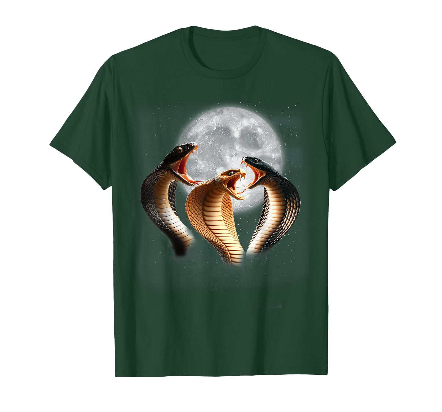 3 King Cobra Snakes Howling At The Moon Funny Venom Snake T-Shirt