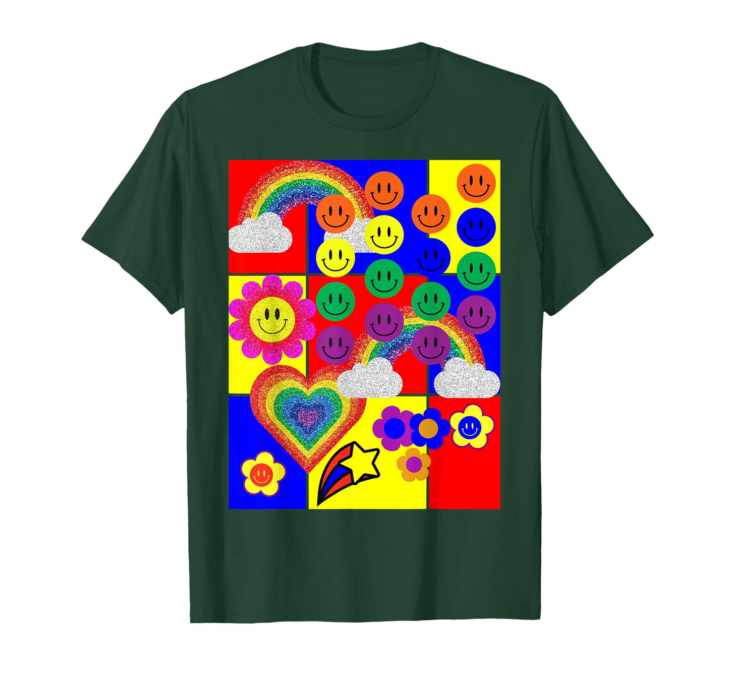 Kidcore Flower Heart Faces T-Shirt