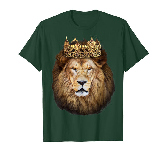 Lion Head Golden Crown Art Canvas King T shirt T-Shirt