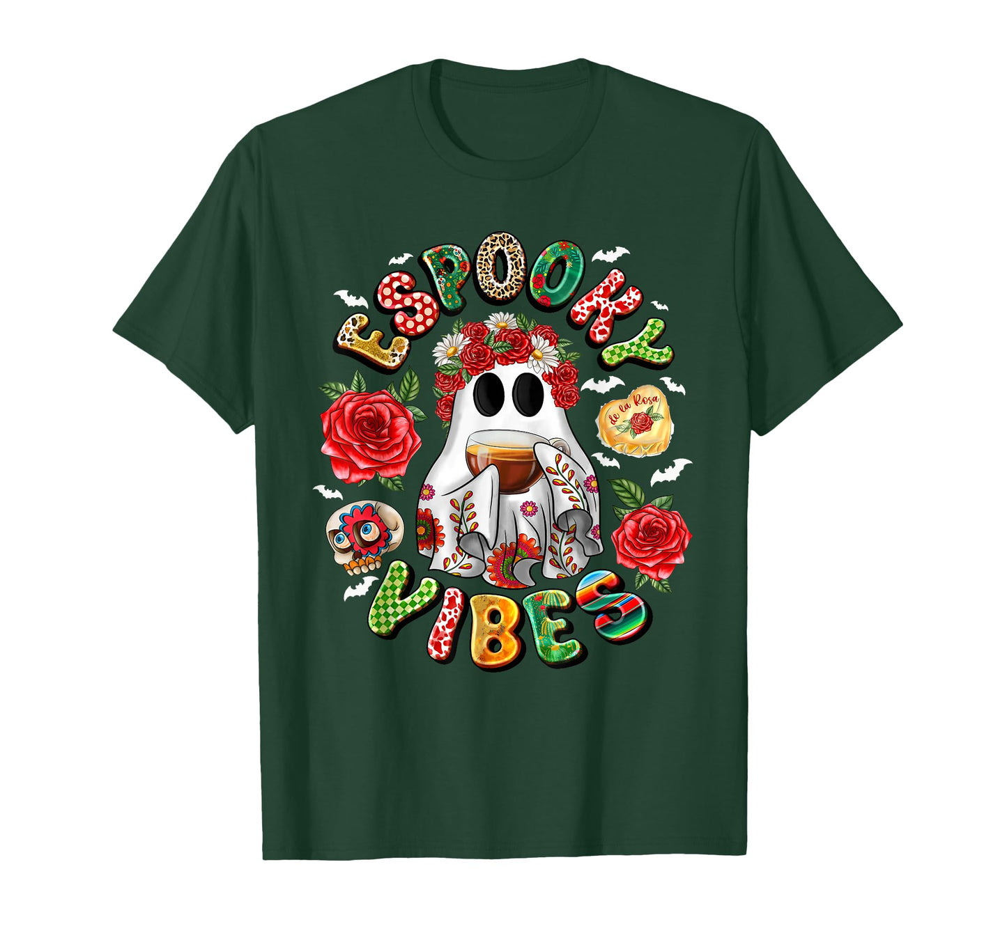 Espooky Vibes Mexican Ghost Day Of The Dead Dia De Muertos T-Shirt