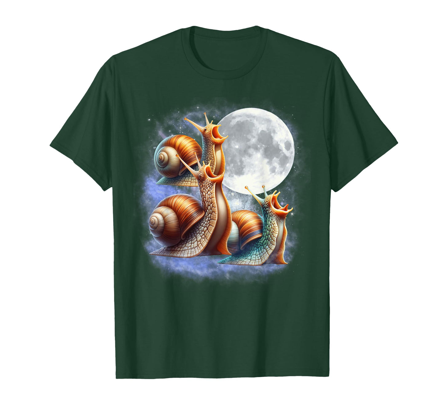Three Snails Moon Funny Snail Howling Wolfs Moon Parody T-Shirt