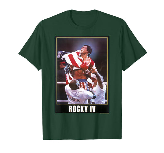 Rocky IV American Flag Poster T-Shirt Small
