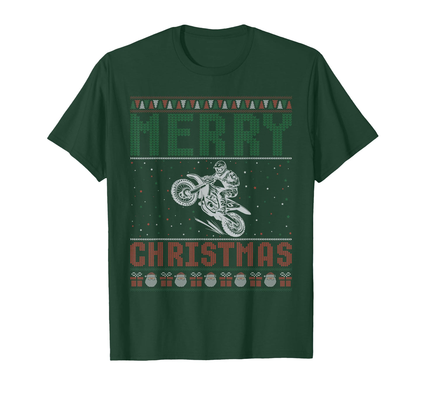 Dirt Bike Design Ugly Christmas Sweater Family Matching T-Shirt