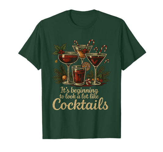 Funny Christmas Cocktails Holiday Party Drink T-Shirt