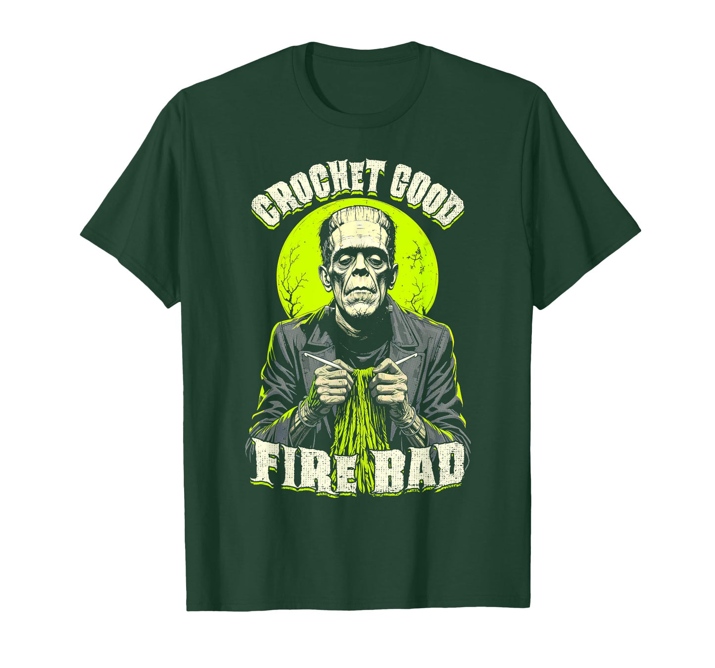 Funny Crochet Frankenstein Knitting Halloween Crocheting T-Shirt