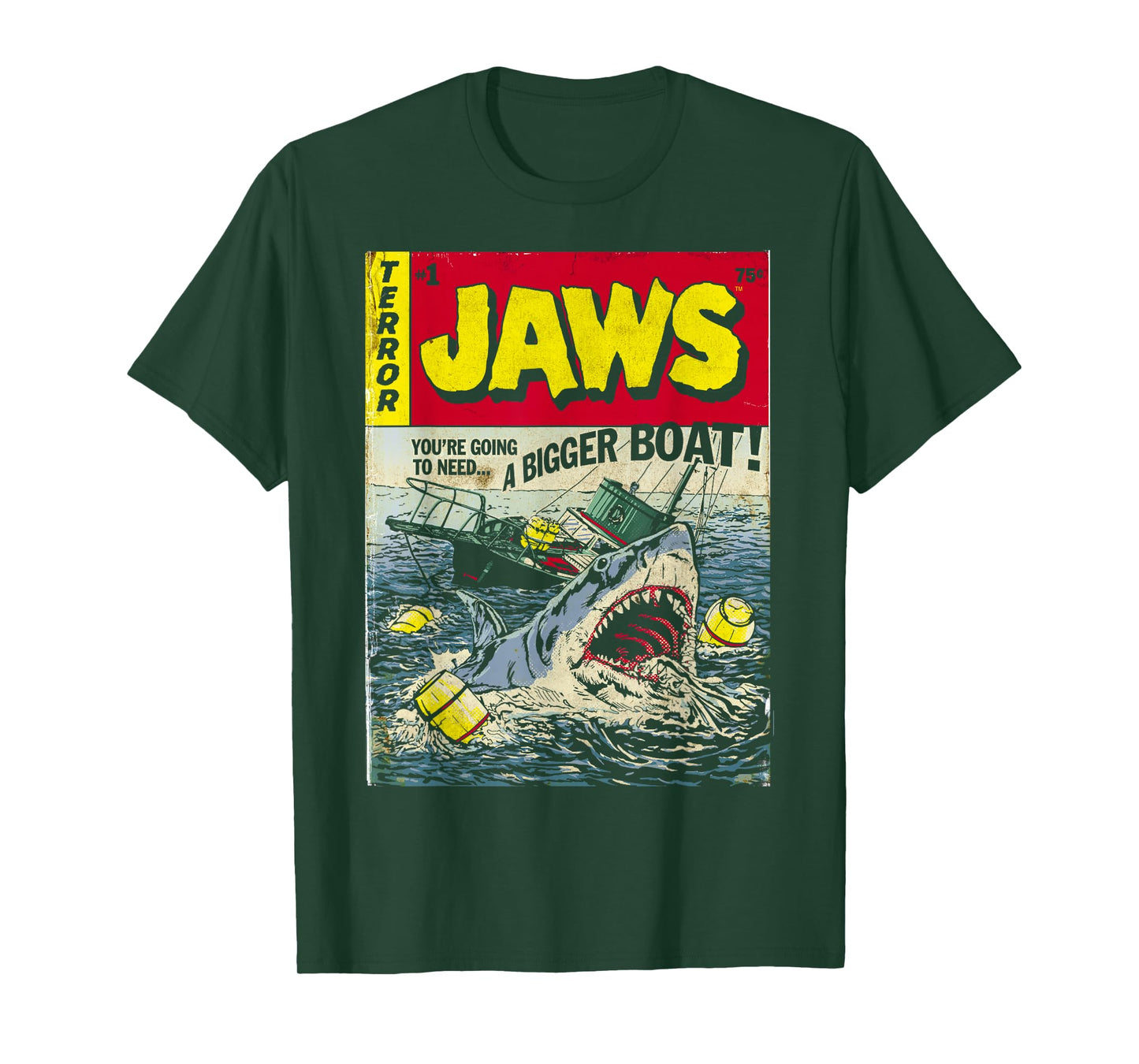 Jaws Pulp Attack Comic Cover Short Sleeve T-Shirt