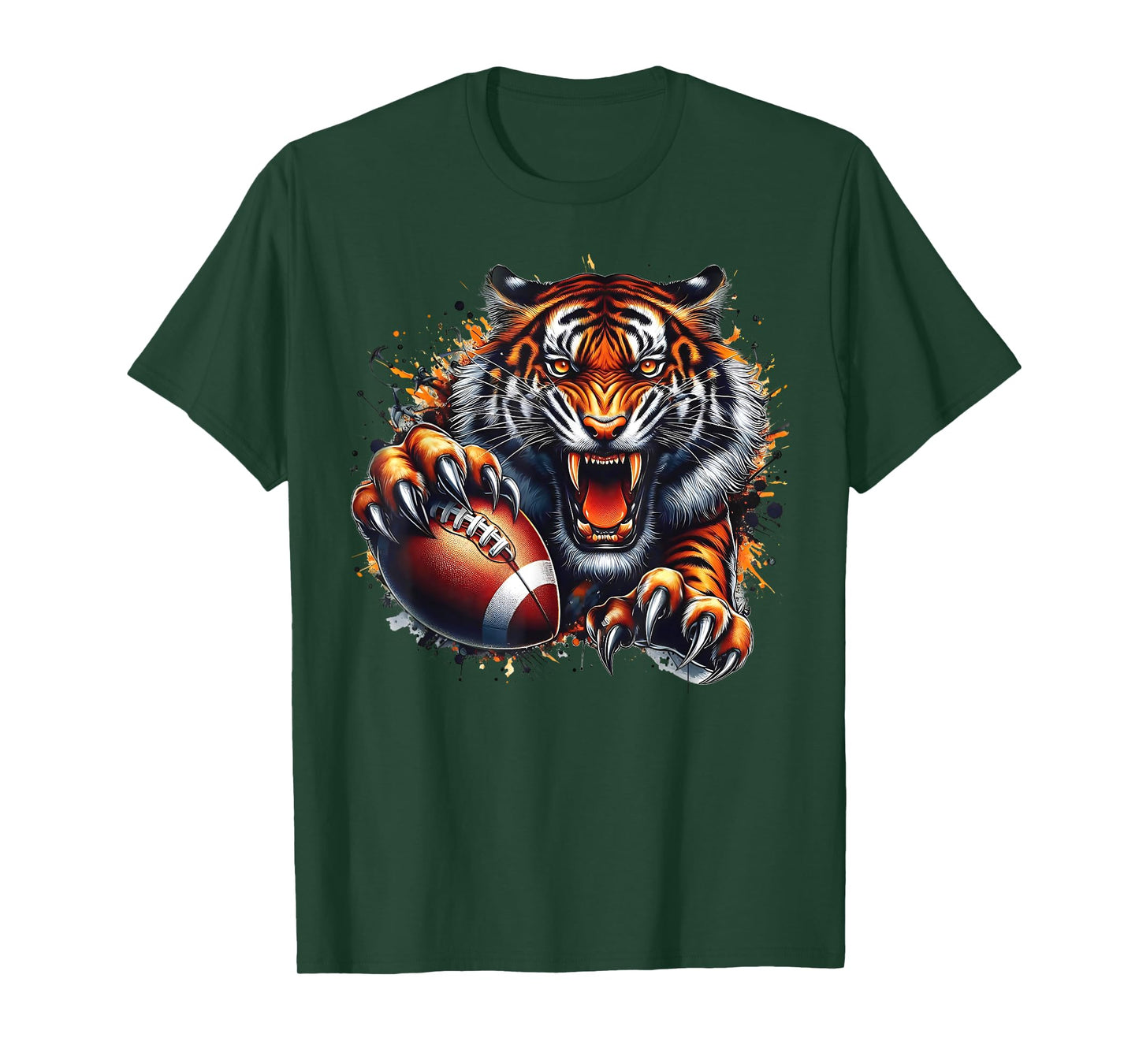 Touchdown American Football Game Day Thanksgiving Tiger Cool T-Shirt