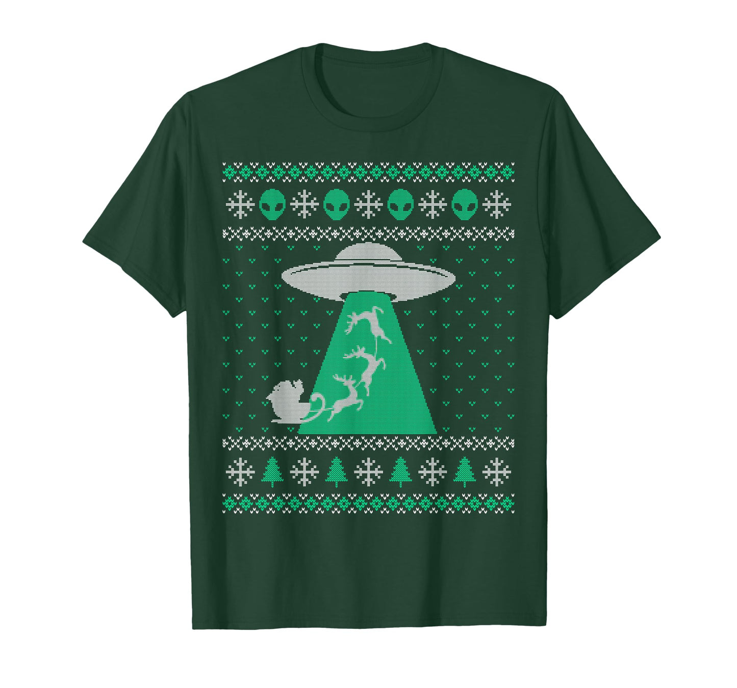 Ufo ugly Christmas sweater, alien santa ugly xmas sweater T-Shirt