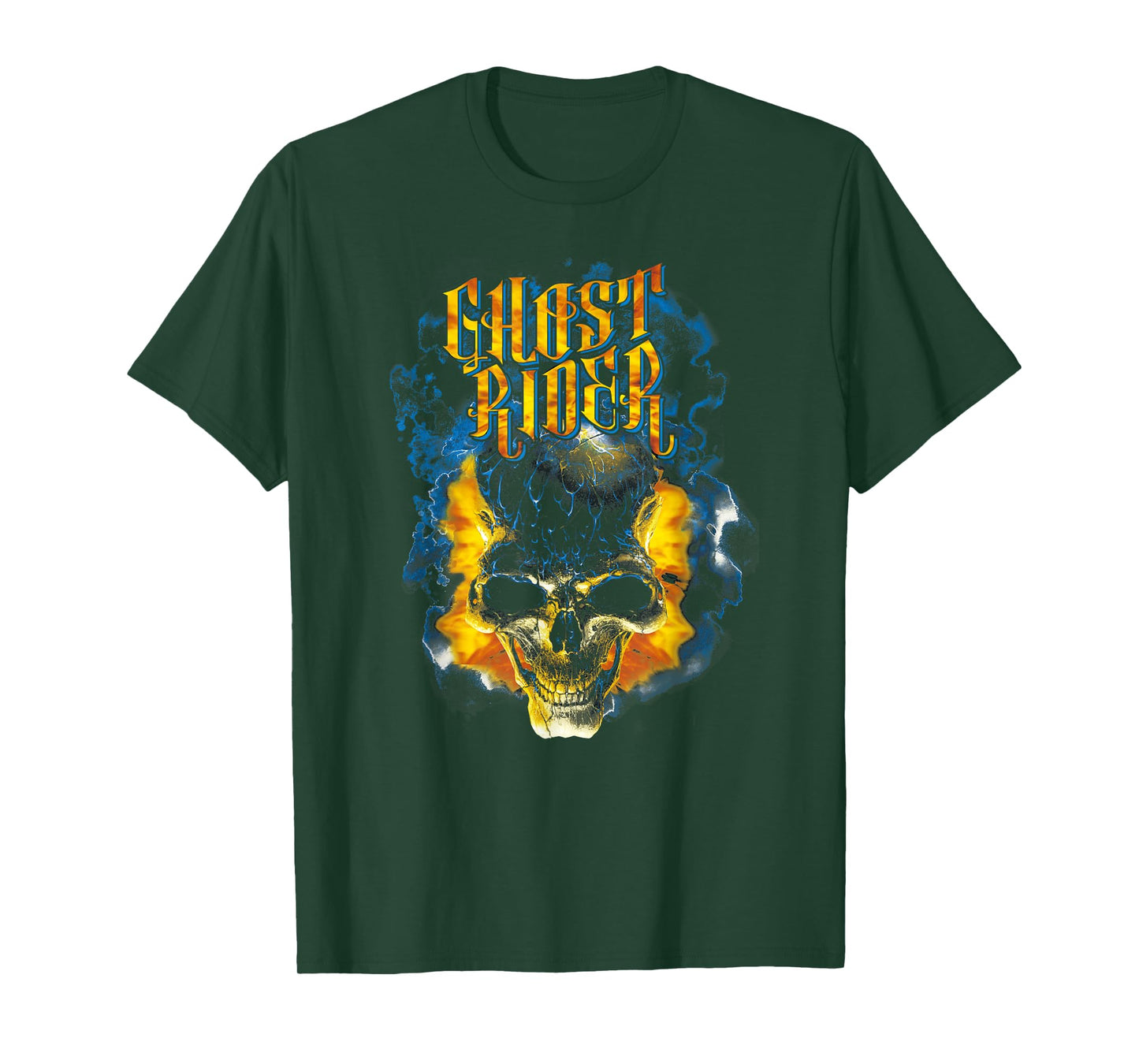Marvel Ghost Rider Skull Urban Street Flames Graphic T-Shirt