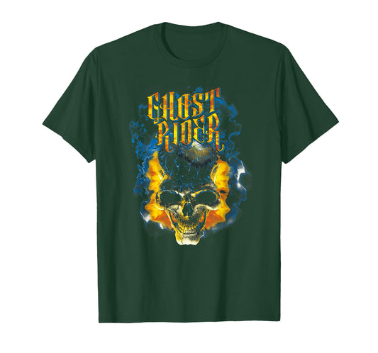 Marvel Ghost Rider Skull Urban Street Flames Graphic T-Shirt