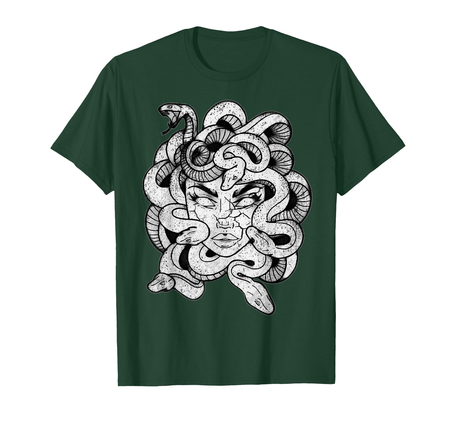 Medusa Black & White Stone Statue - Greek Mythology Medusa T-Shirt