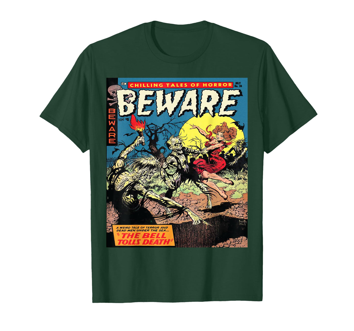 Halloween Horror Vintage Zombie Comic Book Retro Scary Funny T-Shirt