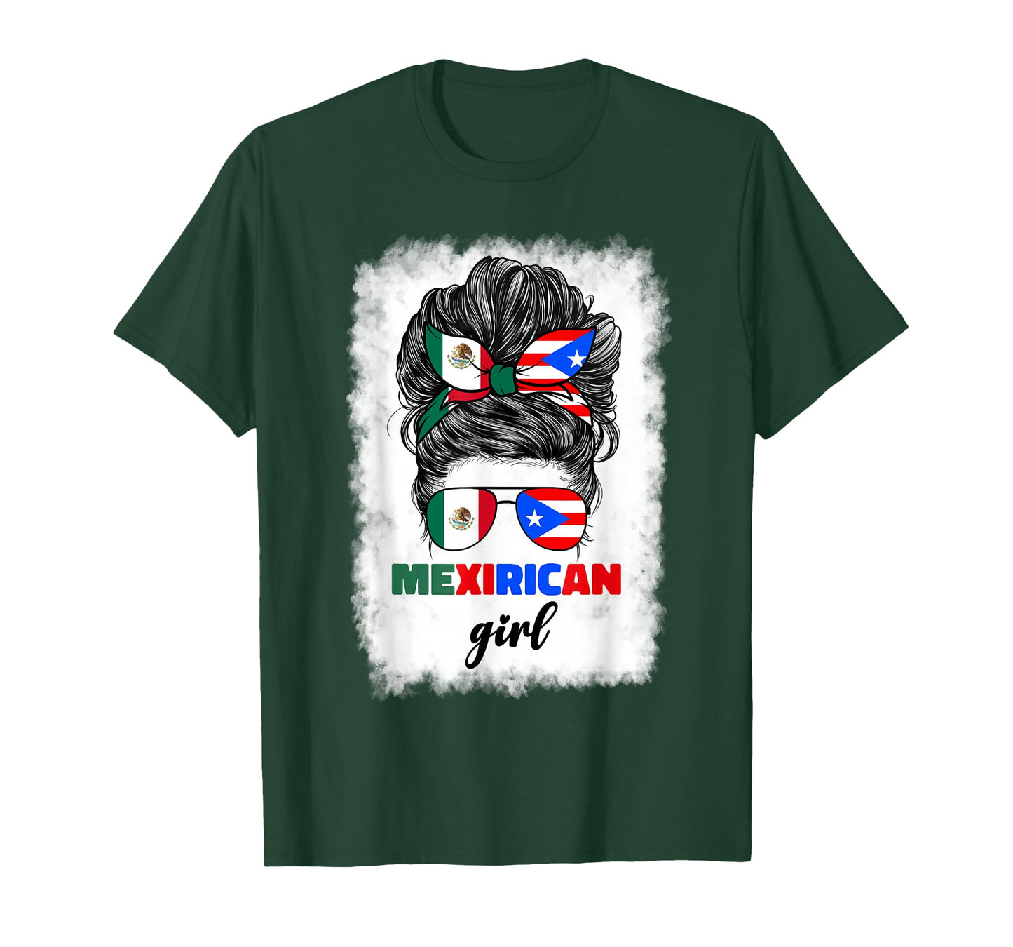 Mexirican Girl Mix Half Mexican and Puerto Rican Rico Flag T-Shirt
