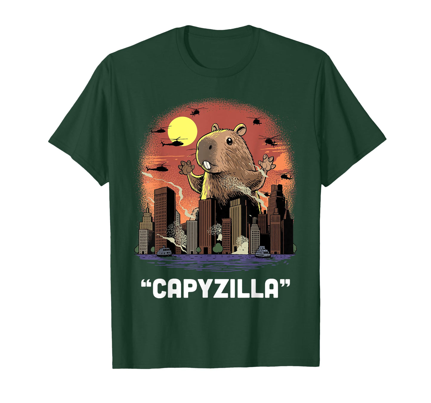 Capybara Shirt Funny Kaiju Caybara Monster Rodent Capyzilla T-Shirt