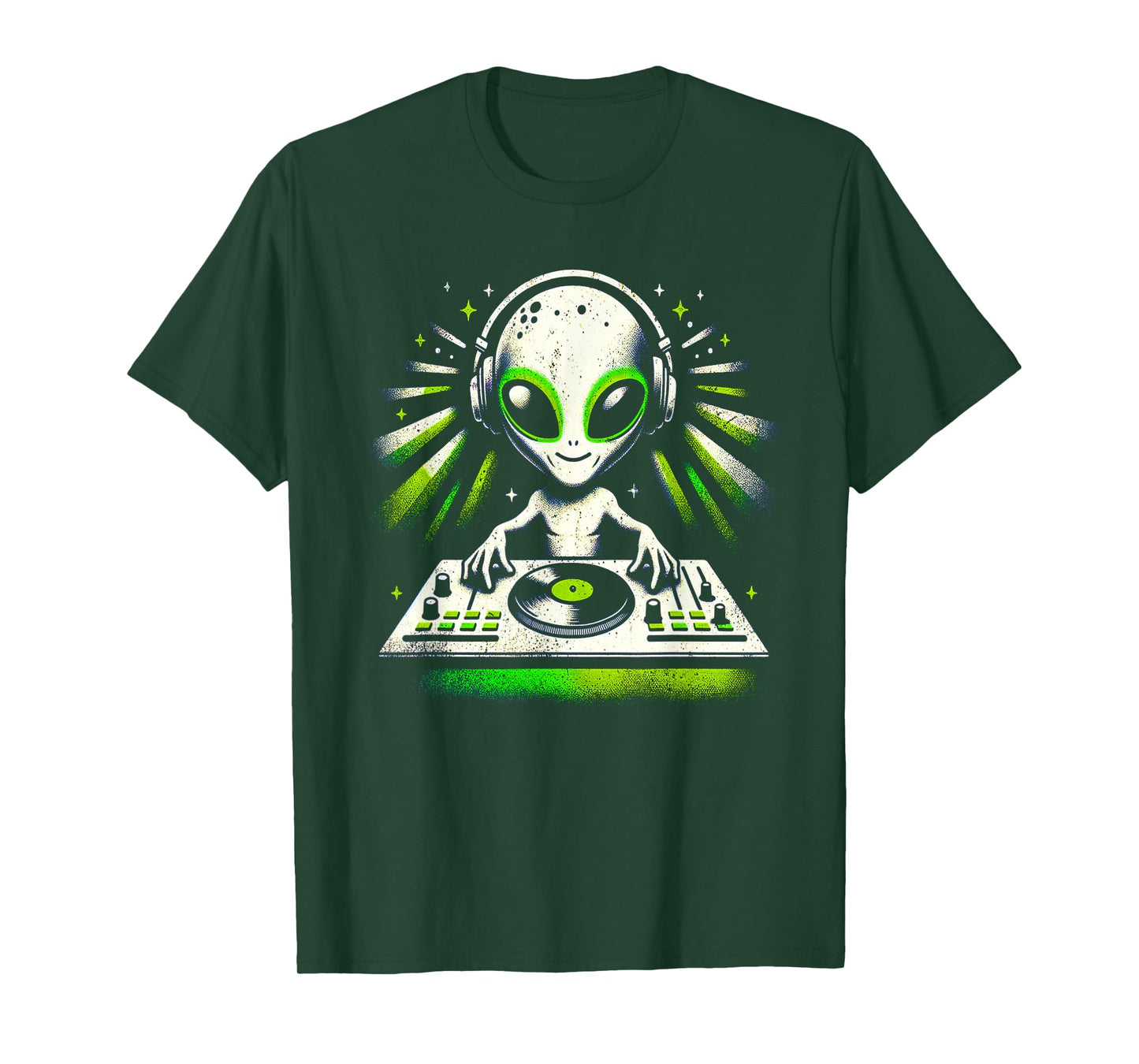 Alien DJ Music Mixer Fun Extraterrestrial Music Lover Shirt T-Shirt