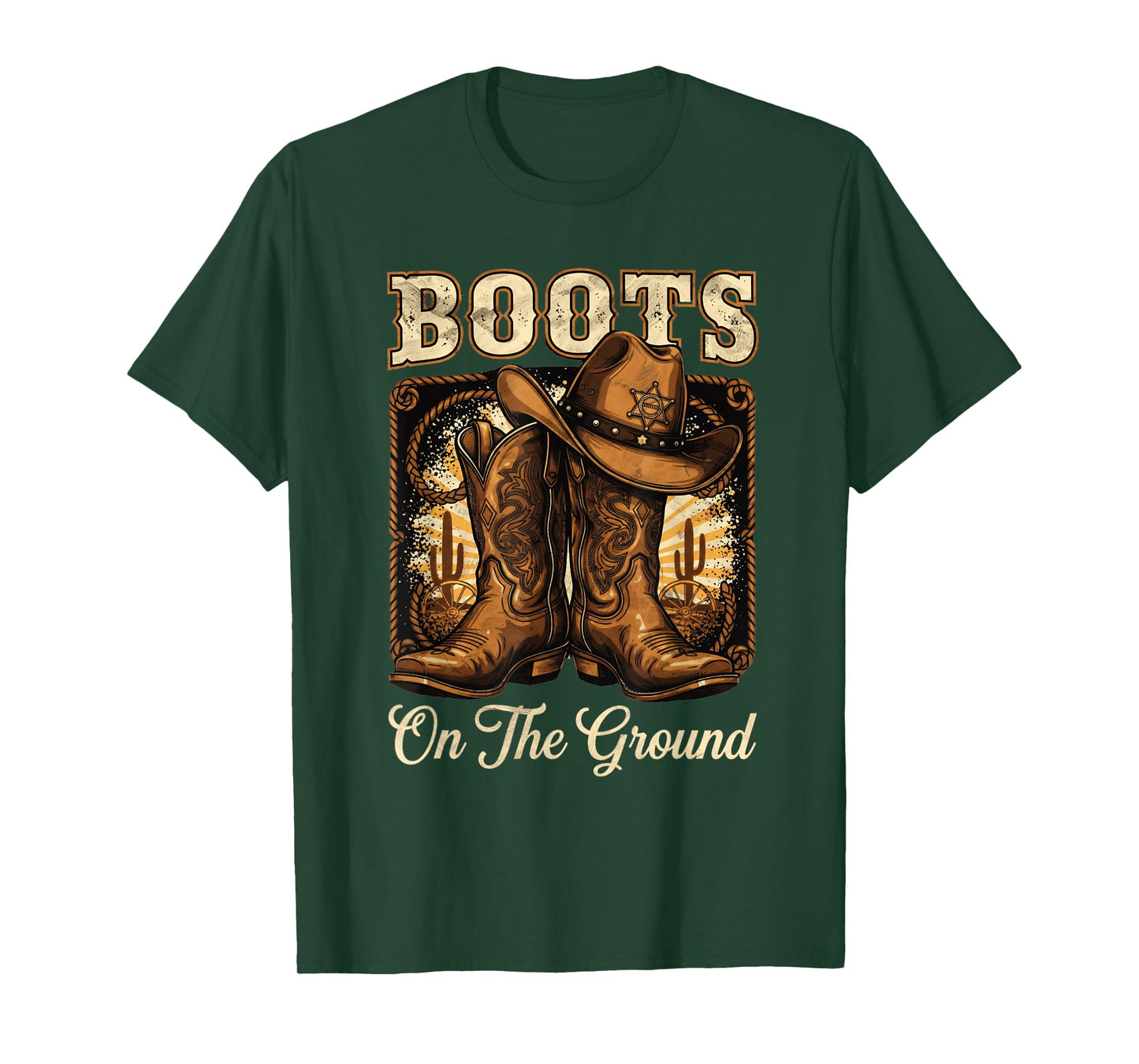 Boots On The Ground Cowboy Boots Rodeo Western Cowgirl T-Shirt