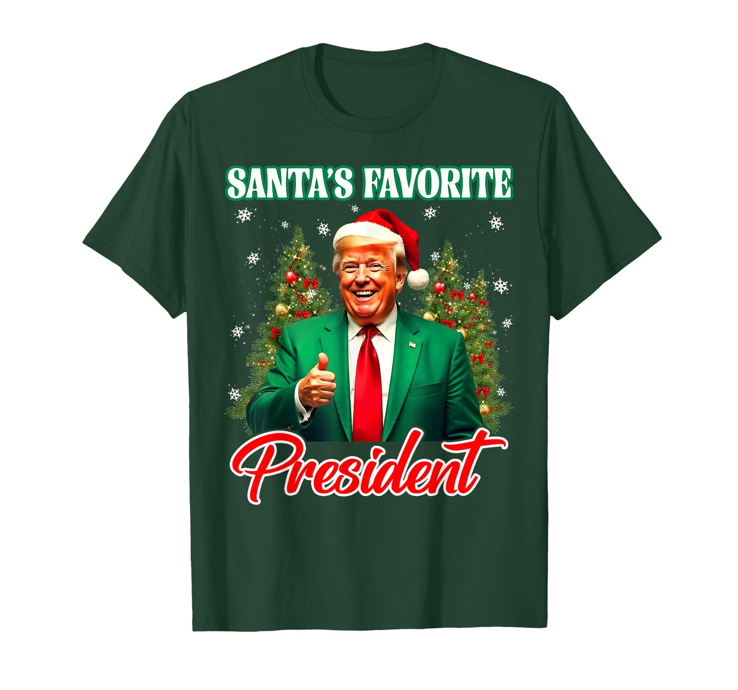 Santa's Favorite President 2025 Merry Christmas Pajama Trump T-Shirt
