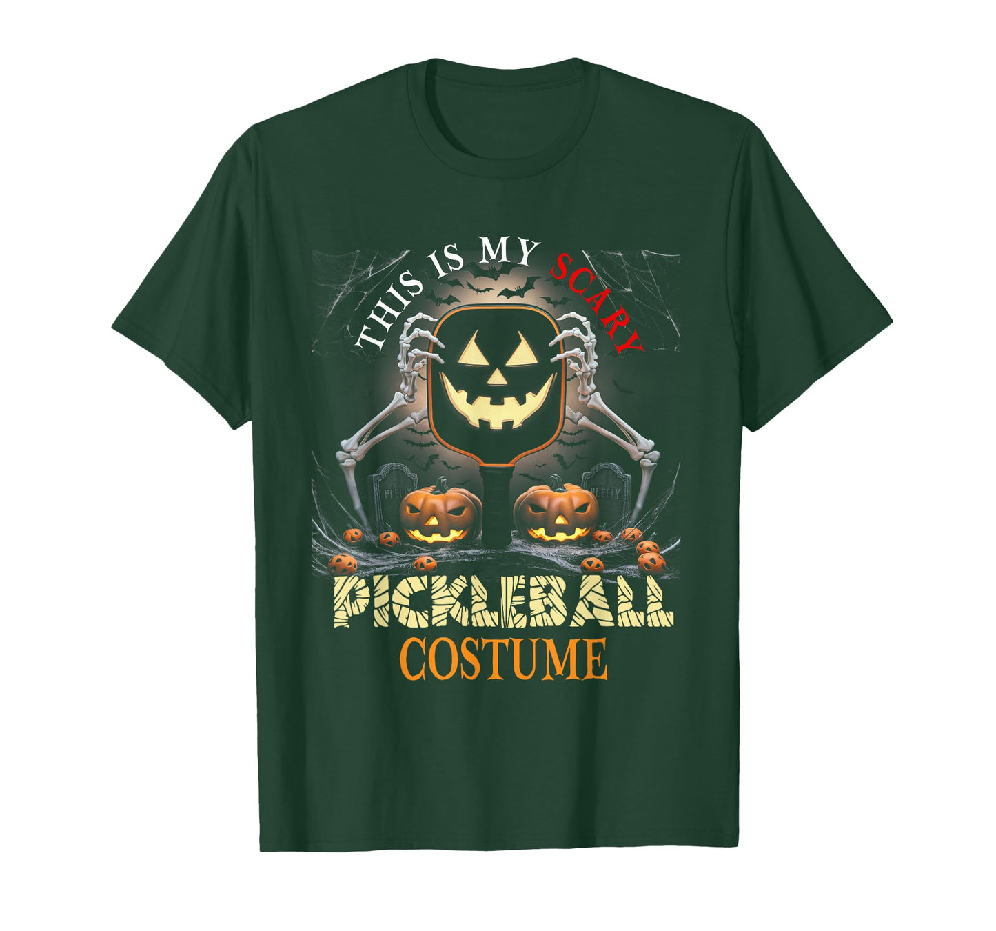 This Is My Scary Pickleball Costume Halloween Skeleton Lover T-Shirt