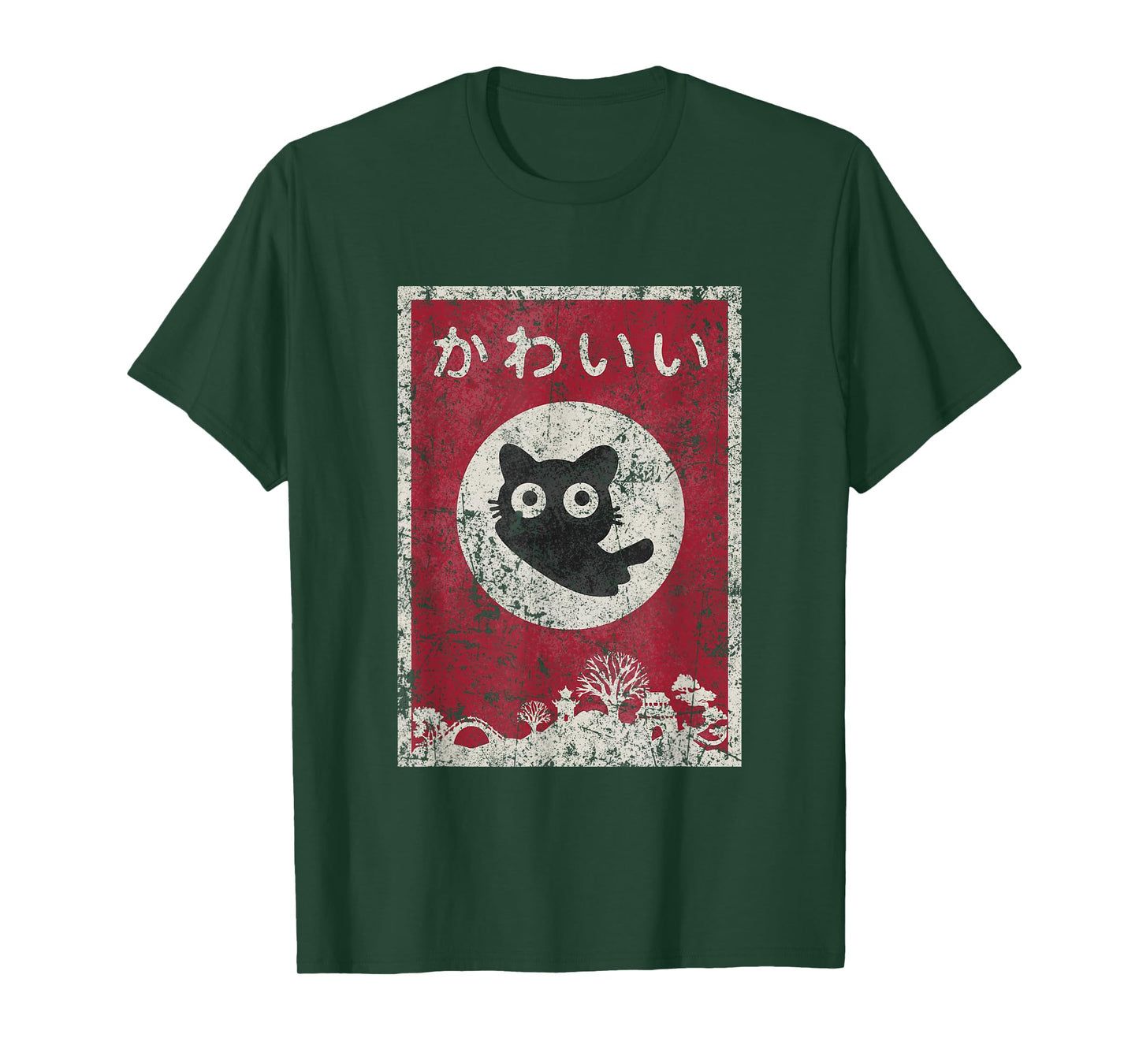 Kawaii cat Japanese Black Anime cat T-Shirt