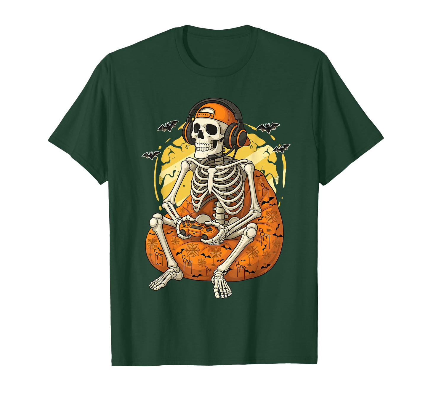 Skeleton Gamer Funny Video Gaming Halloween Boys Men Kids T-Shirt