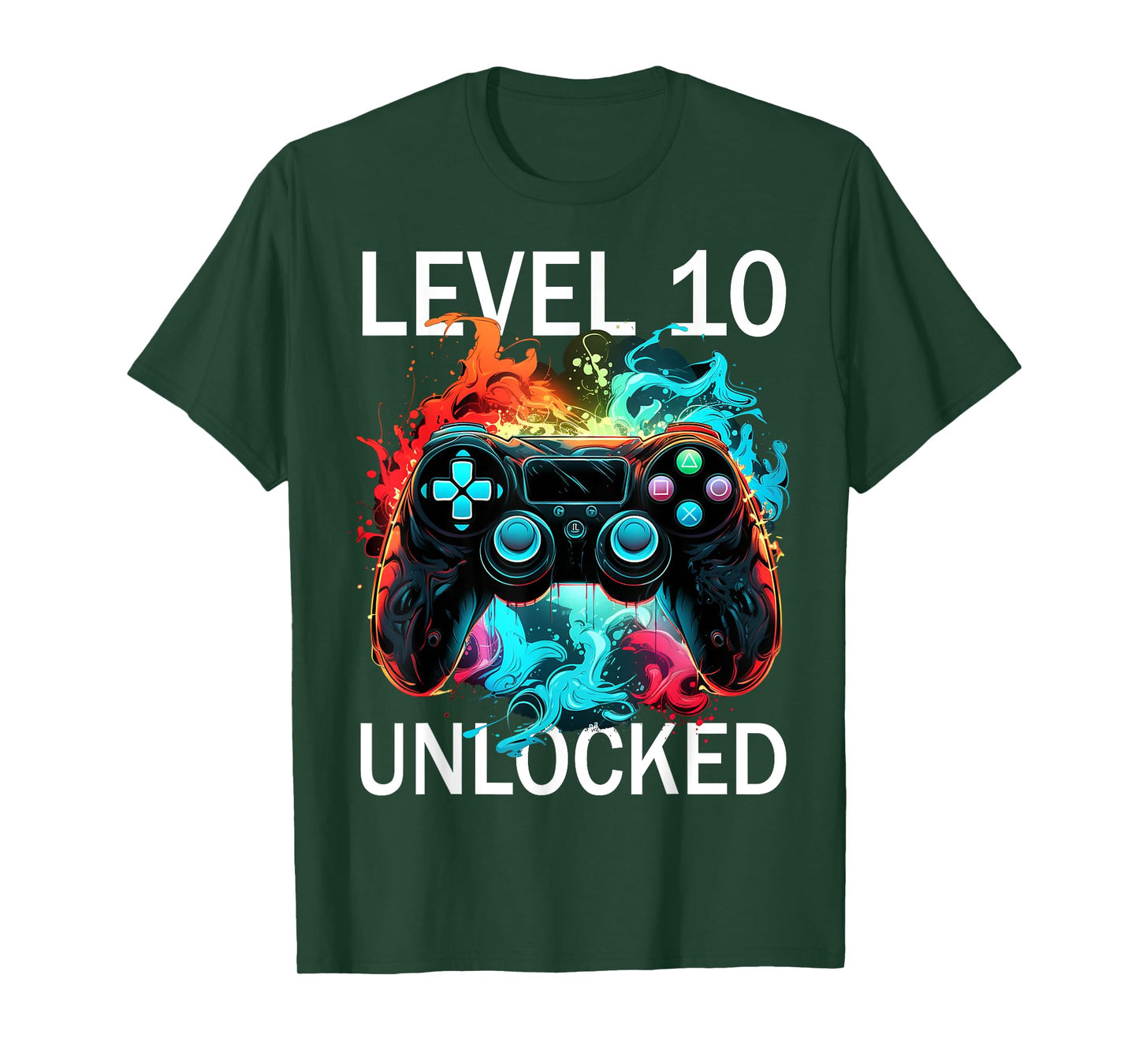 Kids Level 10 Unlocked Video Gamer Retro 10th Birthday Game T-Shirt