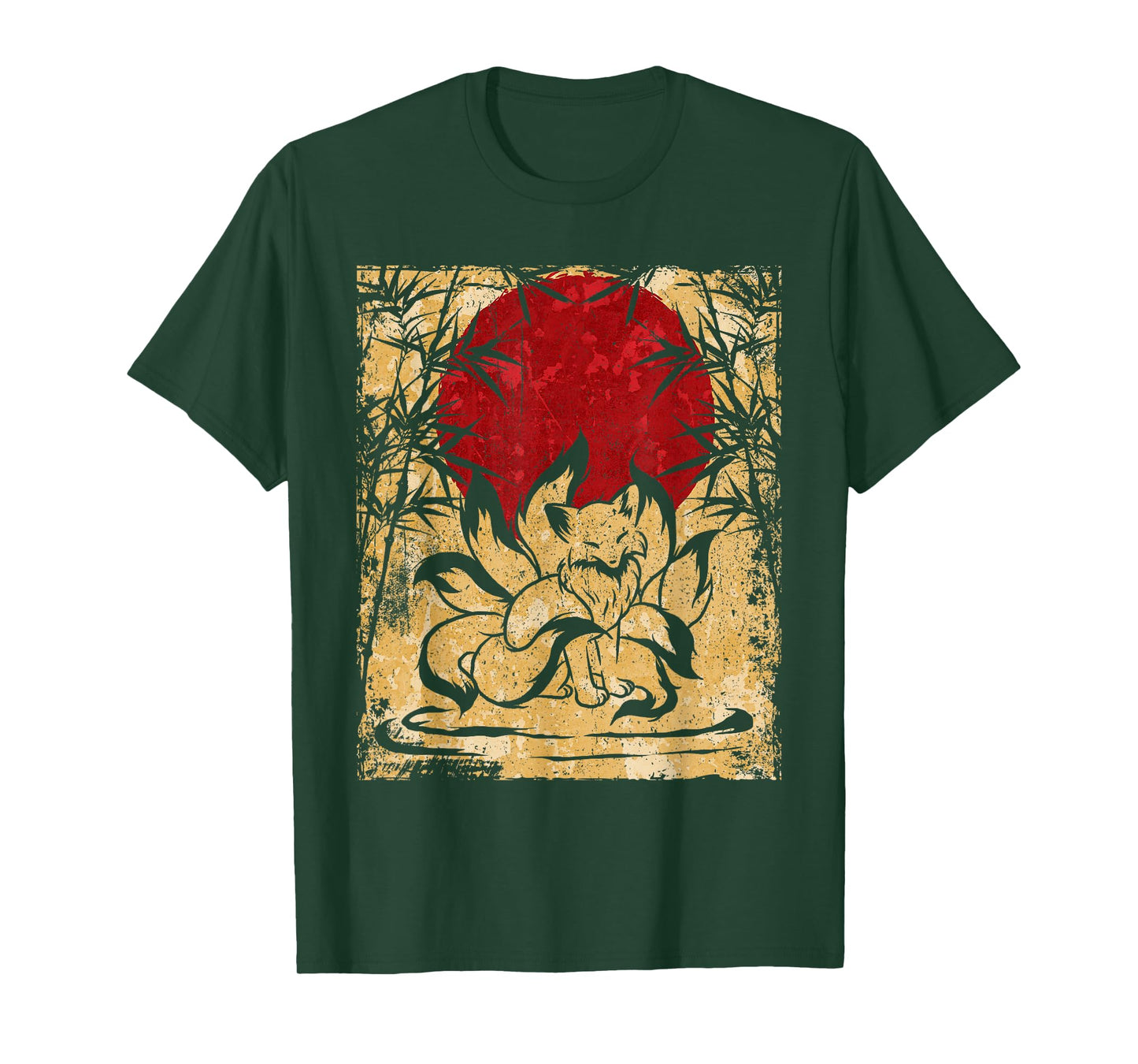 Nine-tailed fox Japanese retro art T-Shirt