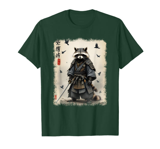 Samurai Raccoon, Japanese Warrior & Art | Vintage Anime T-Shirt