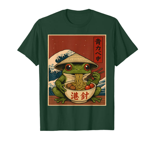 Frog Eating Ramen Kawaii Japanese Noodles Anime Lovers T-Shirt