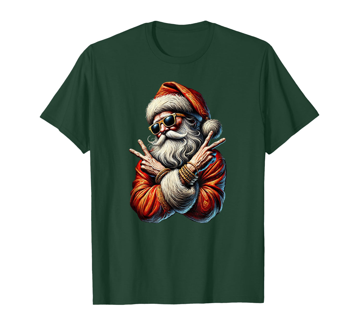 Santa Gangsta Bling Bling Christmas Cool Yule T-Shirt