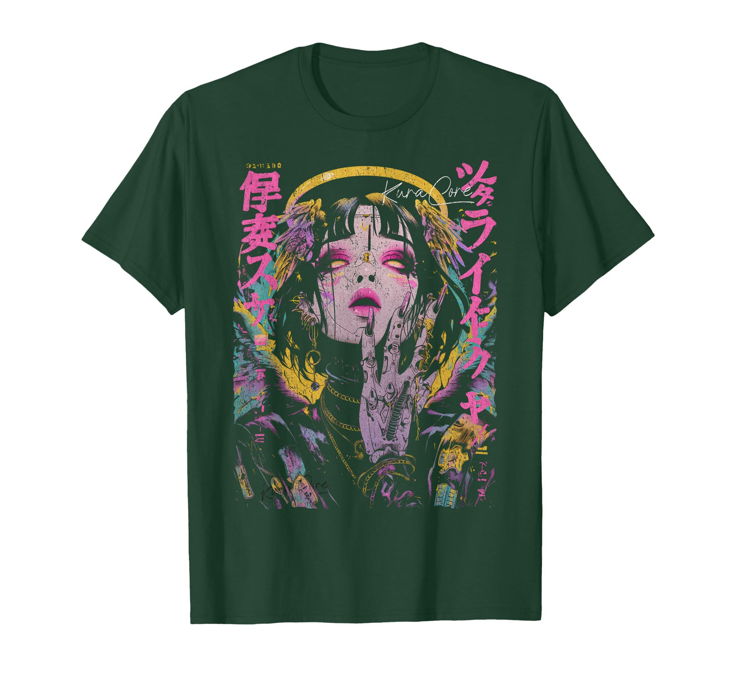 Japanese Streetwear Cyberpunk Angel Y2K Techwear Manga Anime T-Shirt