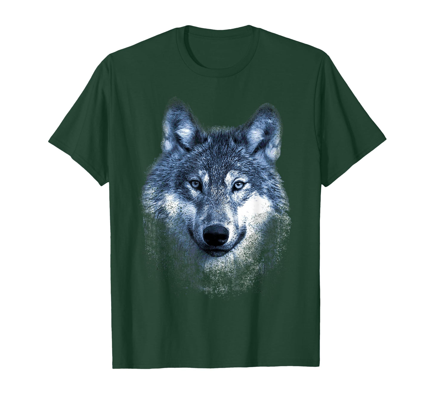 Timber Wolf Face Portrait Distressed Graphic Art Design T-Shirt
