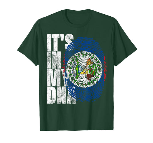 It's In My DNA Belize Gift Maya Creole Vintage Belizean Flag T-Shirt