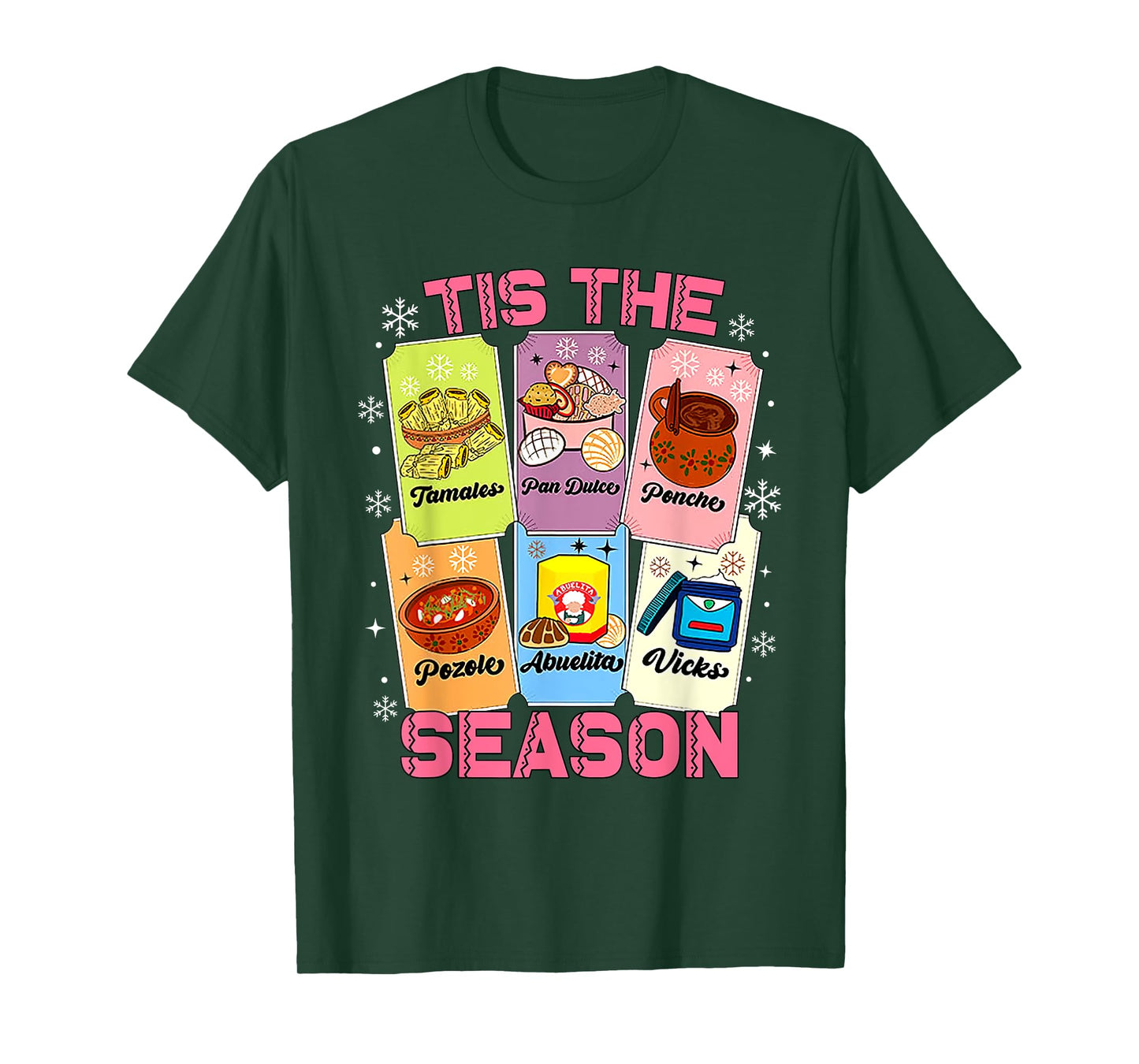 Tis The Season Xmas Card Mexican Christmas Pan Dulce Xmas T-Shirt
