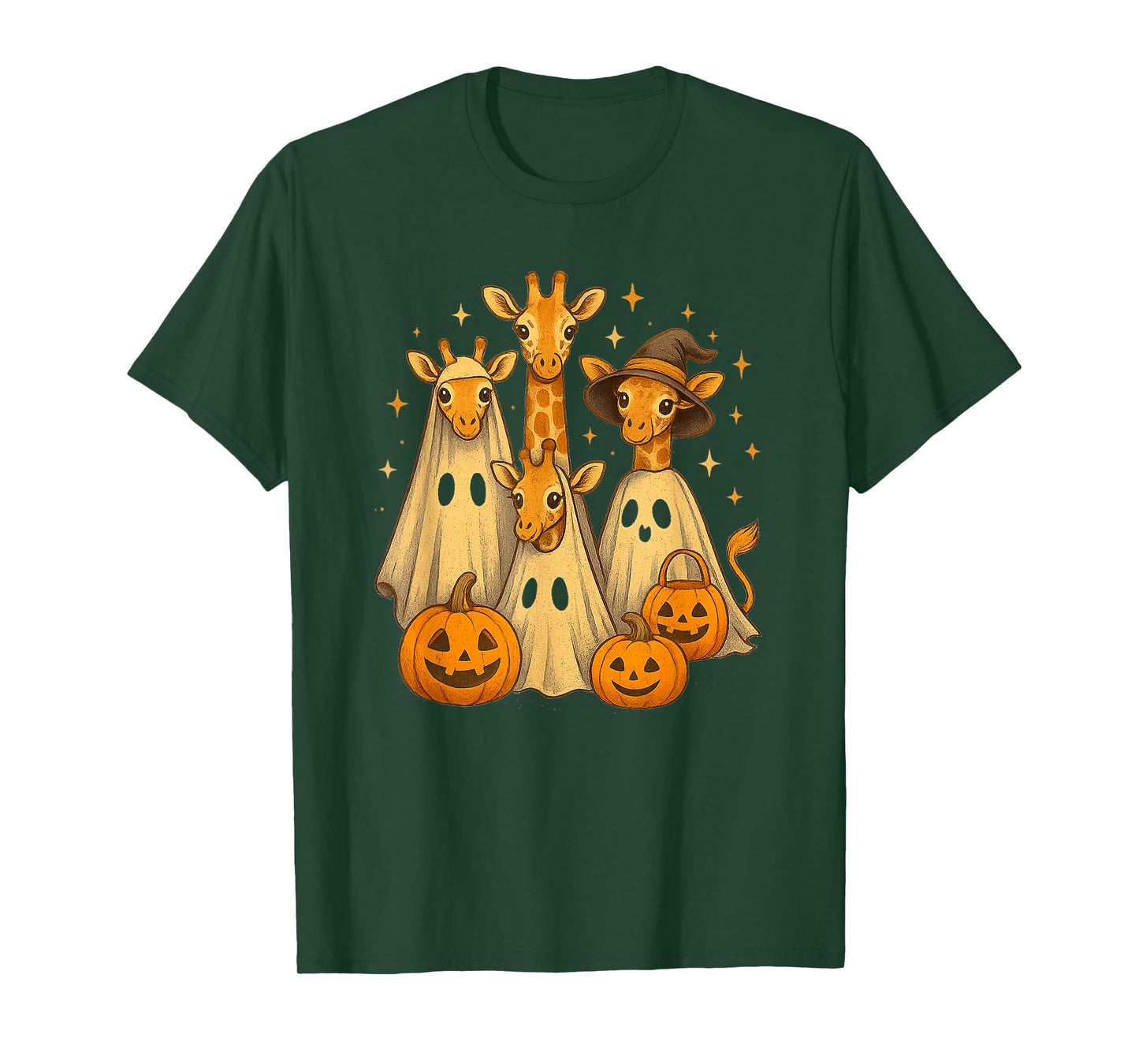 Spooky Ghost Giraffe Halloween Funny African Animal Lover T-Shirt